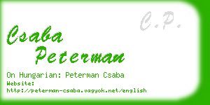 csaba peterman business card